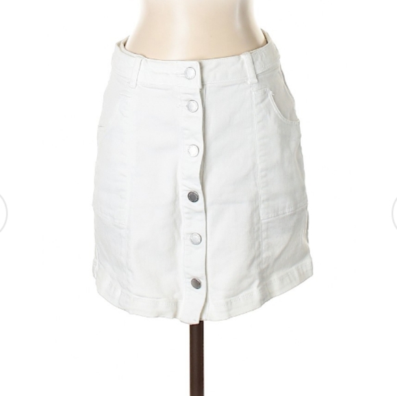 Jolt Dresses & Skirts - Skater White Denim Skirt Adjustable Waist Band